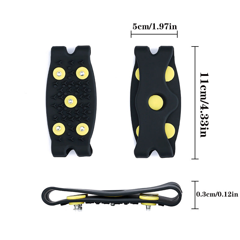 2pcs 5-Stud Snow Ice Claw Climbing Anti Slip Spikes Grips Crampon Cleats Sport Shoes Cover for Women Men Boots Cover Size 35-43