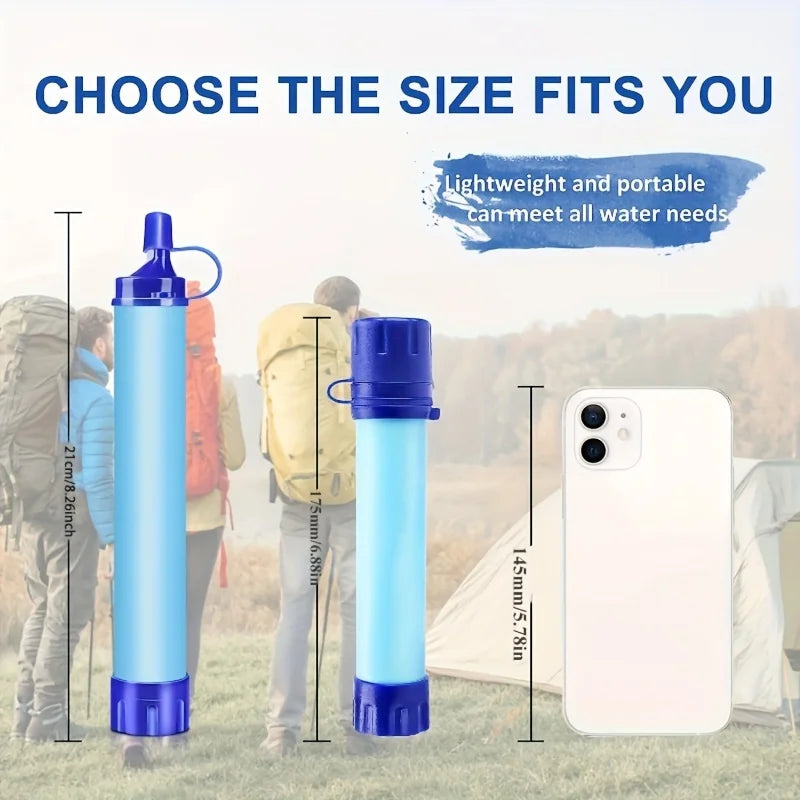 Outdoor water filter. Personal straw filtration. Emergency purifier. For camping, hiking, climbing, backpacking.