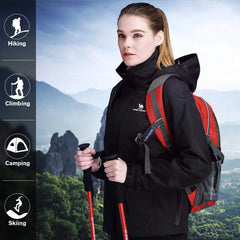 GOLDEN CAMEL Women's Hiking Jackets Lightweight Waterproof Rain Windbreakers Hooded Coat Shell for Outdoor Climbing Traveling