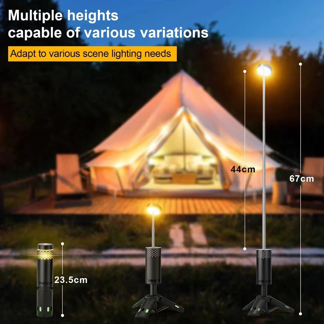 Outdoor Camping Lamp USB Type C Camp Light Telescopic for Adventure, Hiking, Camping, Live Streaming Telescoping LED Lantern