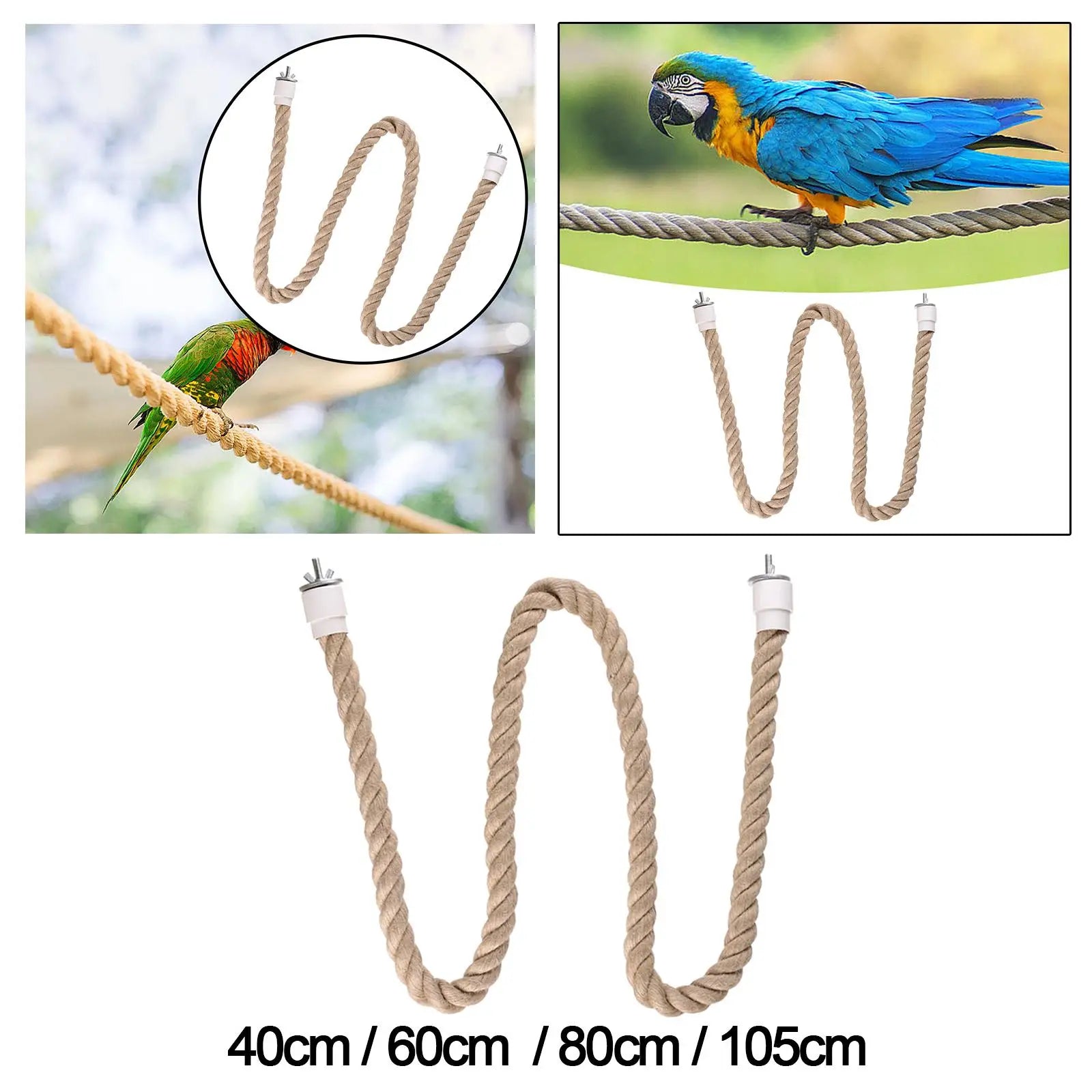 Bird Perch Stand Birds Supplies Bungee Bird Toy Parrot Climbing Rope for Lovebirds Conures Parakeet Finches Primary Color