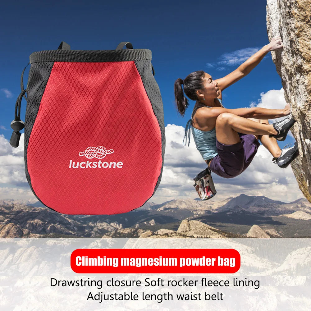 New Drawstring Rock Climbing Chalk Outdoor Climbing Chalk Bag Bag Drawstring Closure For Bouldering Gymnastics Gym