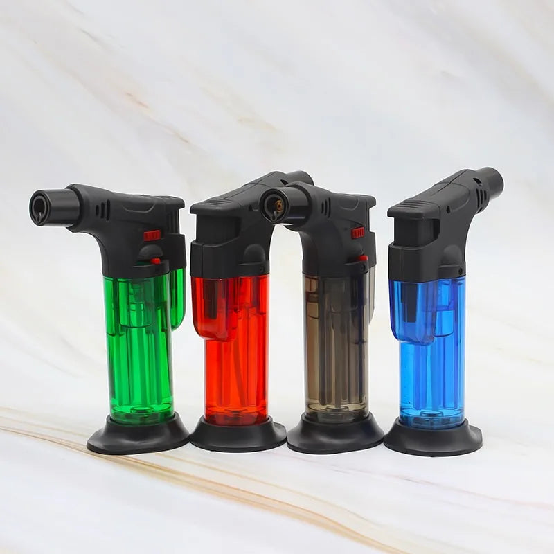 Portable Transparent Oil Window Butane Gas Torch Turbo Jet Flame Lighters Outdoor Camping BBQ Windproof Cigar Lighter