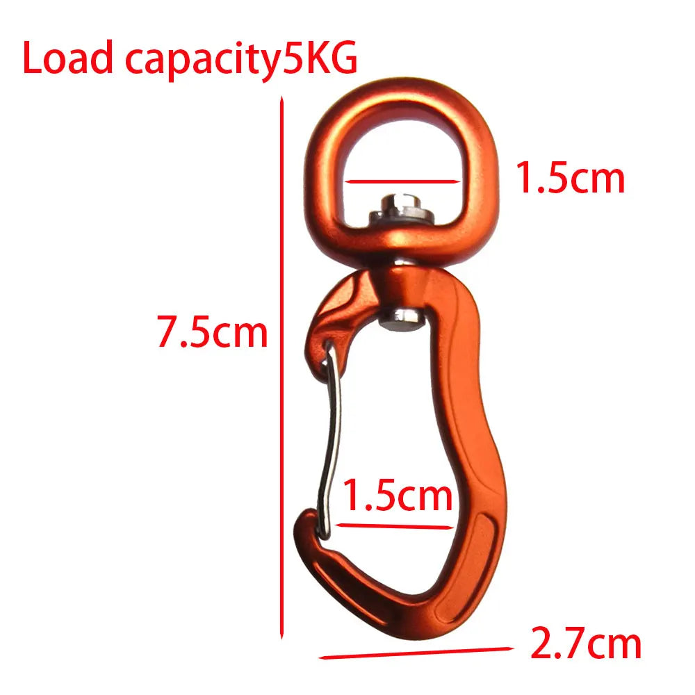 Rotating Climbing Carabiner D-type Auto Locking Clip Kite Pet Leash Hammock Buckle Spinner Keychain Rope Swivel Carabiner