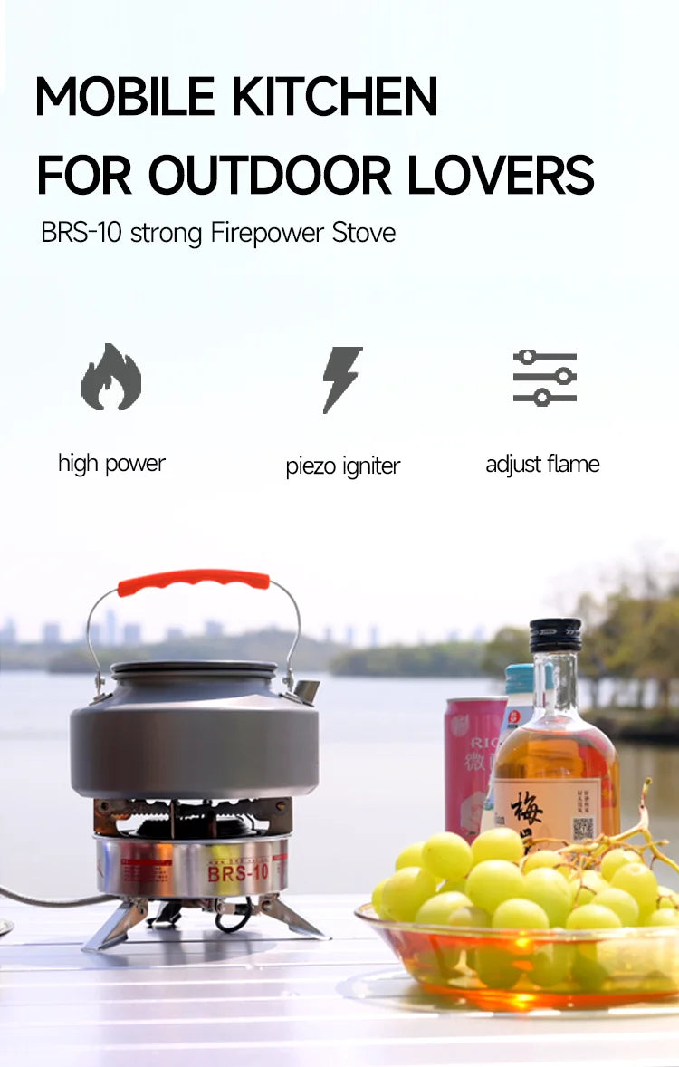 BRS-10 Folding High Power Camping Gas Stove Portable Big Burner Plate Cooker Tourist Burner Cookware Equipment  Furnace