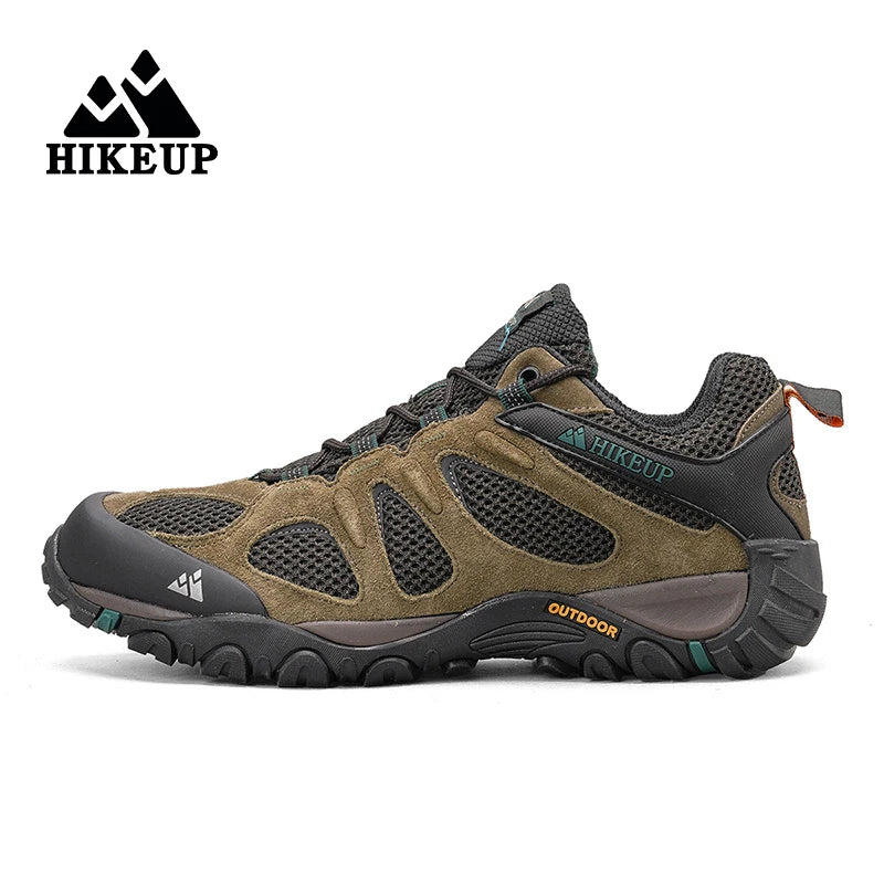 HIKEUP New Non-slip Wear Resistant Men‘s Outdoor Hiking Shoes Breathable Splashproof Climbing Men Sneaker Hunting Mountain Shoes