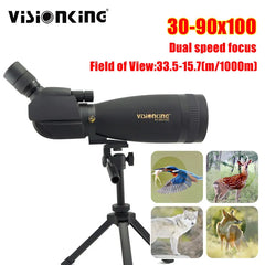 Visionking 30-90x100 Powerful Spotting Scope Dual speed focus Optics Hunting Birdwatching Observation Telescope With Tripod