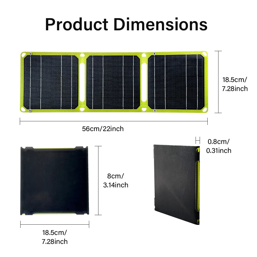 JMUYTOP Outdoor powerful Portable Solar Panel 5v 40W 12V 50W phone charger PD 20w QC 3.0 For USB A C Power bank power station