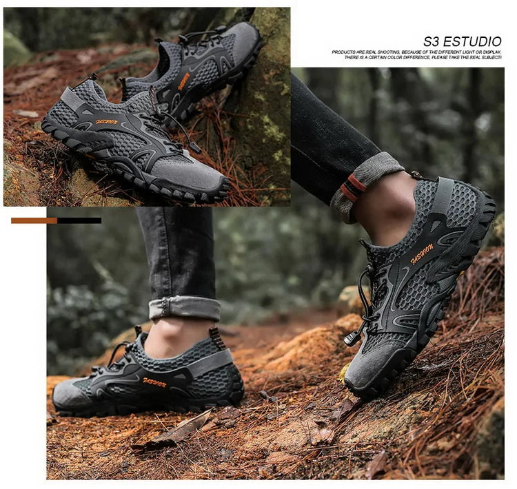 Summer Men's Hiking Shoes Mesh Outdoor Breathable Men's Sports Shoes Climbing Shoes Men's Sports Shoes Quick Dry Water Shoes