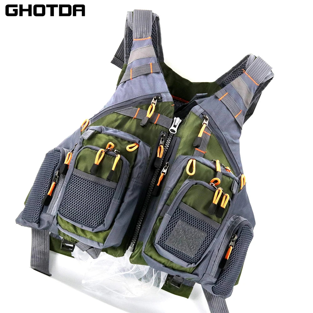 Ghotda Life Jacket for Fishing Professional Sea portable flotation Suit  Summer Big Buoyancy Lure Pocket Vest