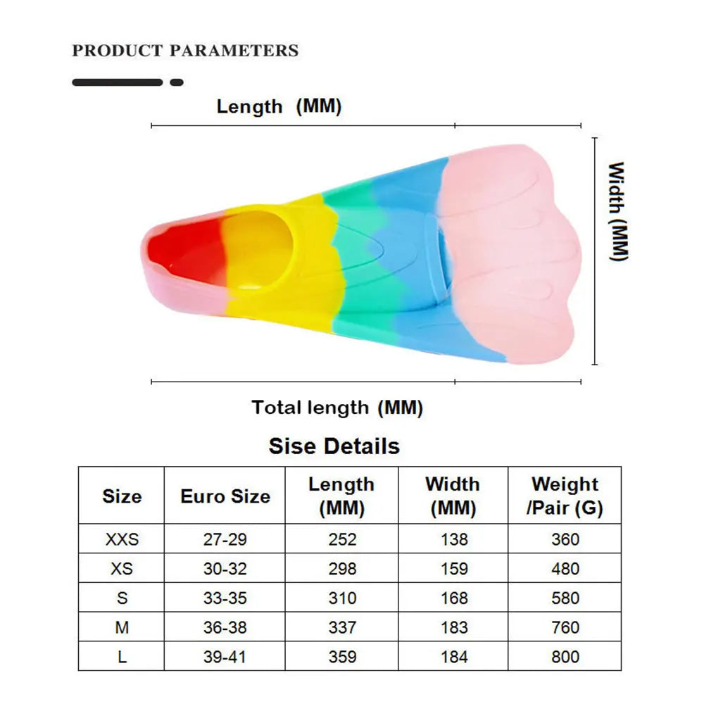 Professional Silicone Short Flippers Butterfly Frog Shoes for Kids Adult Free Swimming Snorkeling Sports Equipment Special Fins