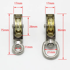 36/48/52/58/75/86mm Mini Pulleys Metal Sheave Zinc Alloy Katrol Wiel  Lifting Rope Roller Pulley Wheel Climbing