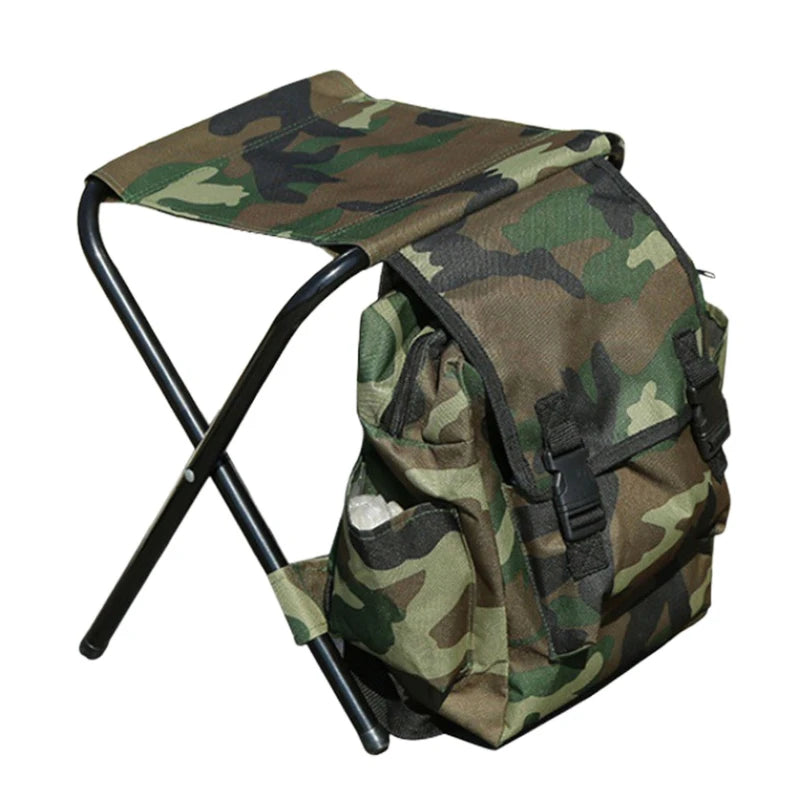 Outdoor Folding Camping Fishing Chair Sturdy Comfortable Stool Portable Backpack Seat Bag Economy Fishing Chair Hiking Seat