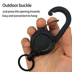 Outdoor Automatic Retractable Wire Rope Keychain Anti-theft Rope for Backpack Anti-loss Keychain with spring Camping Equipment