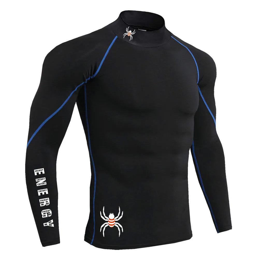 Running T-Shirt Mens Long Sleeve Compression Shirt Gym Sports Top Training Quick Dry Breathable Bodybuilding Fitness Clothing