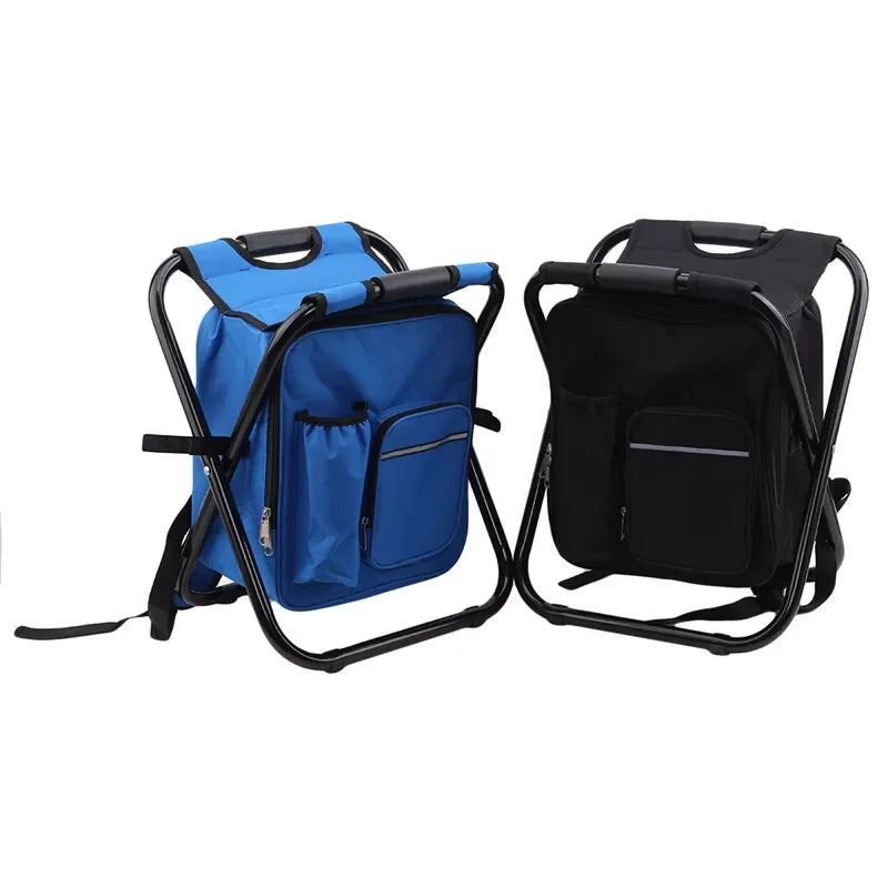 Outdoor Folding Chair Camping Fishing Chair Stool Portable Backpack Cooler Insulated Picnic Tools Bag Hiking Seat Table Bag