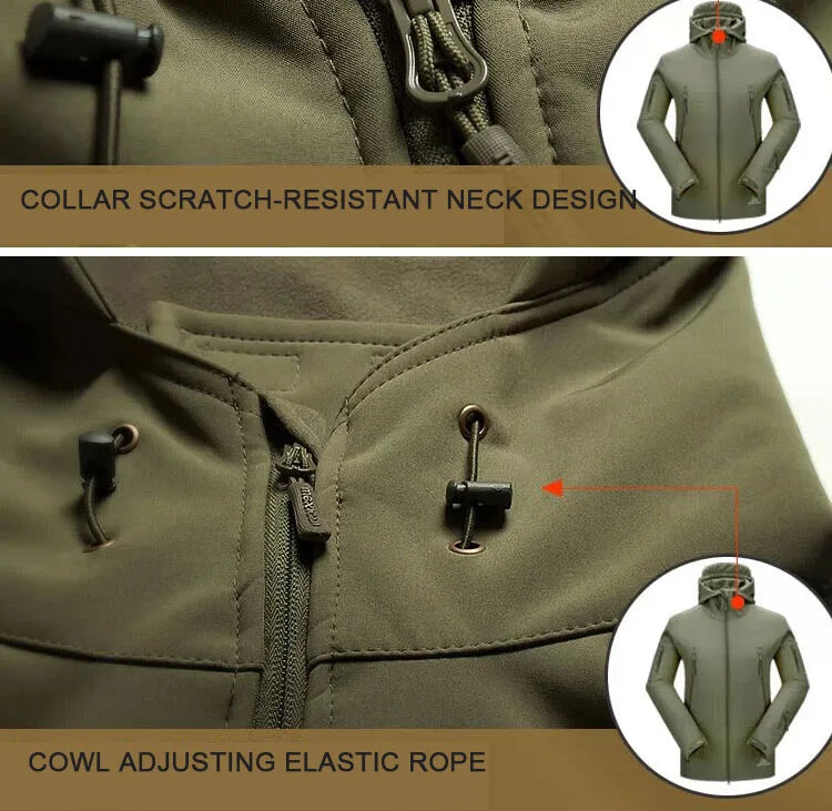 Oulylan Windproof Outdoor Jacket Military Tactical Waterproof Shark Skin Soft Shell Comfortabe Camping Hunting Hiking Jacket