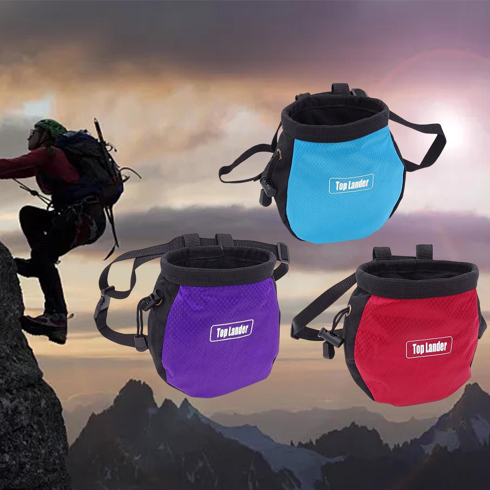 Rock Climbing Chalk Bag Boulder Waterproof Magnesium Powder Storage Adjustable Waist Gymnastic Weightlifting Pouch GYM Equipment