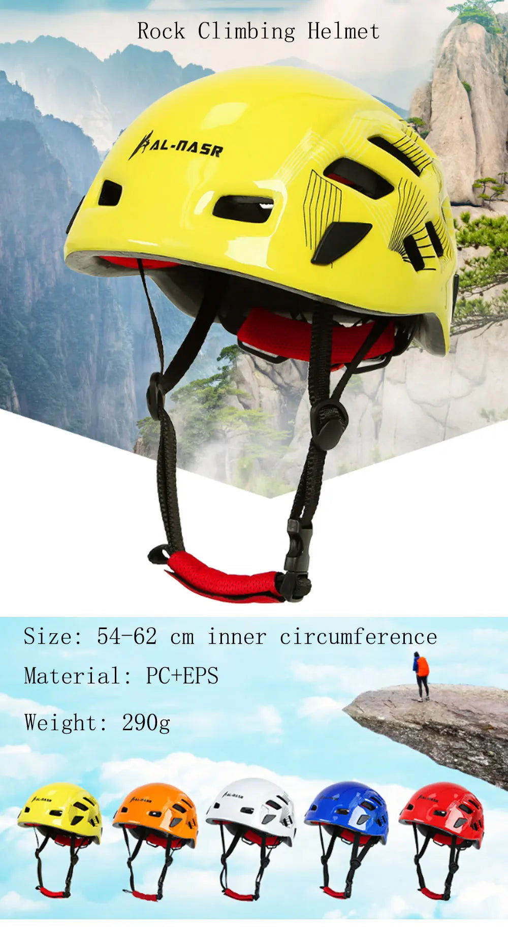 Outdoor Rock Climbing Helmets Shock And Impact Resistant Breathable Helmets Mountaineering Cycling Drifting Safety Equipment