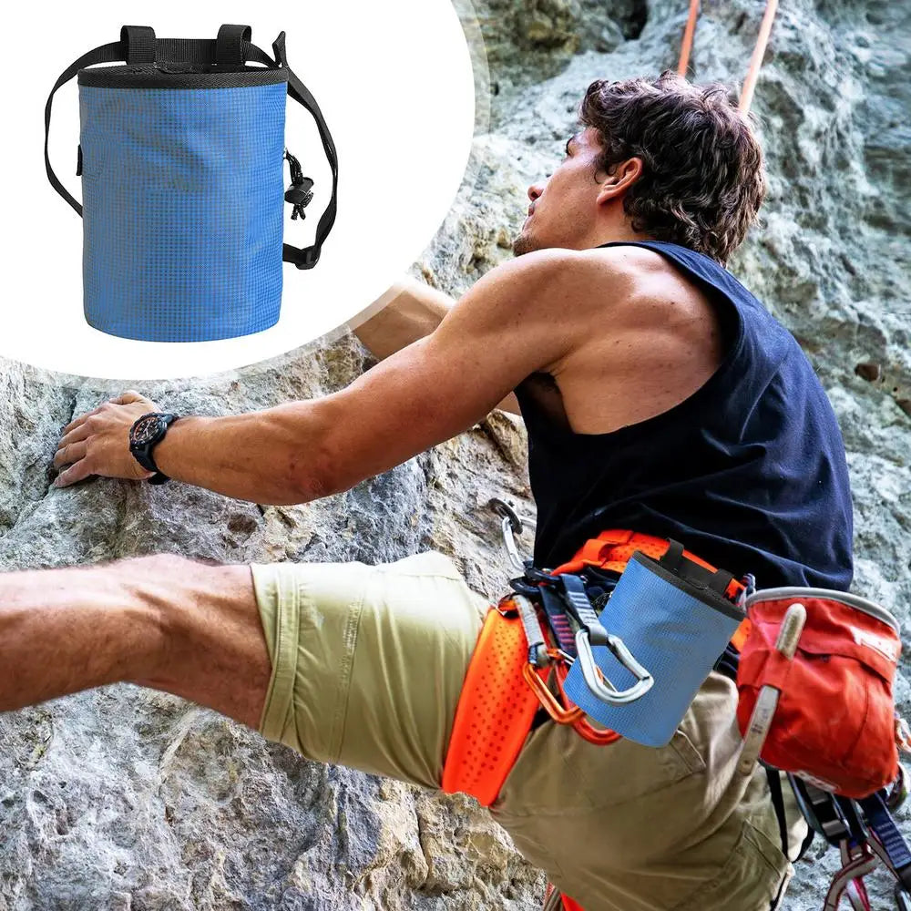 Rock Climbing Chalk Bag Sports Drawstring Gym Bouldering Chalk Bag Non-Slip Design Fanny Pack For Rock Climbing Weightlifting