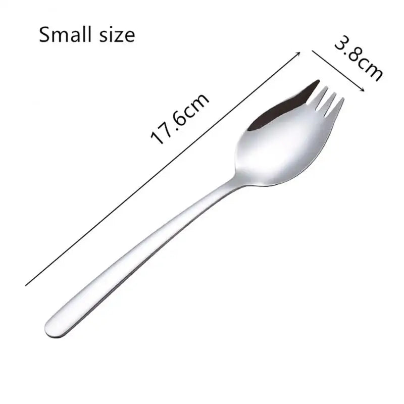 2 In 1 Stainless Steel Fork Spoon Ultralight Cookware Portable For Outdoor Camping Picnic Accessories Hiking Travel Tableware