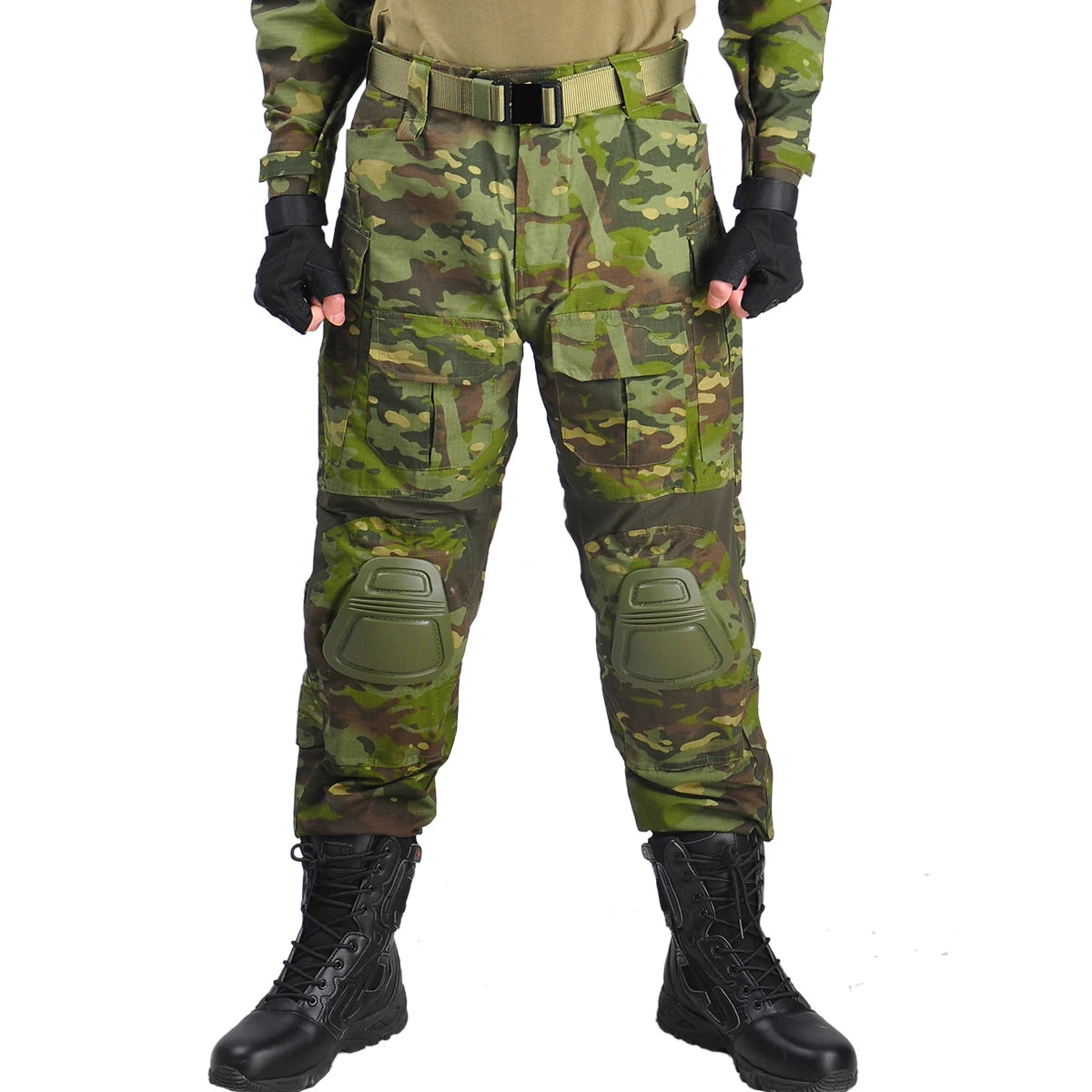 HAN WILD Cotton Pant Combat Pants Knee Pads Tactical Pants Green Camo Pant Men Clothing Airsoft Hunting Climbing Clothes Ripstop