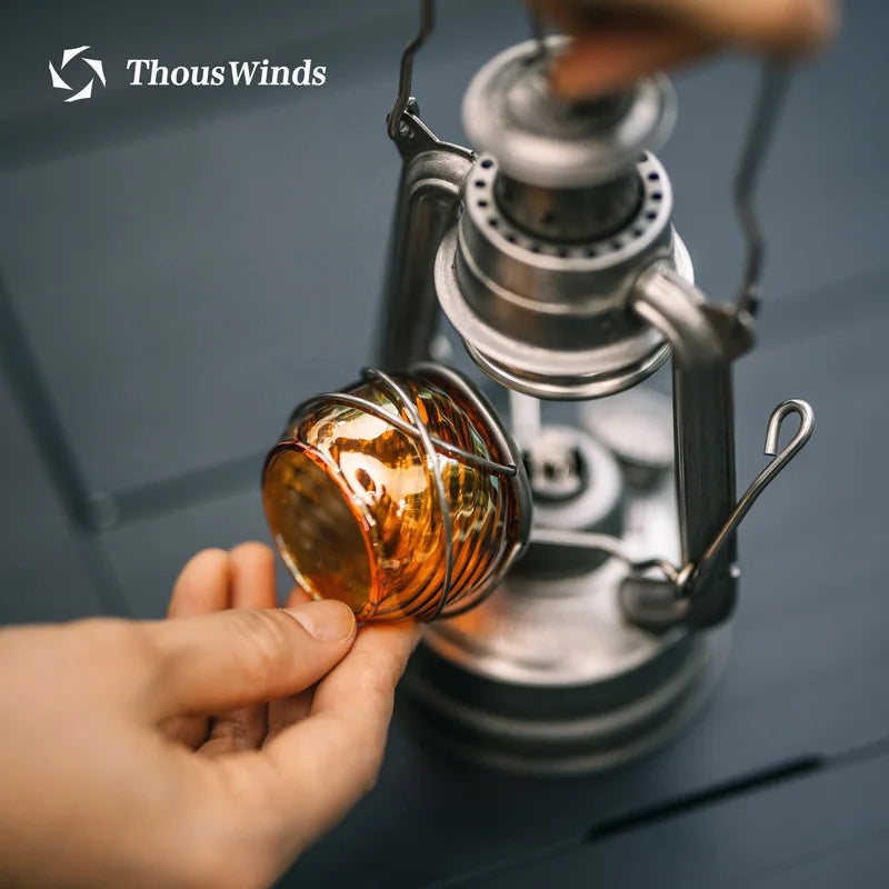 Thous Winds Memory Oil Lamp Outdoor Portable Mini Camping Lantern Emotion Retro Lights for Hike Picnic Backpack Camping Supplies