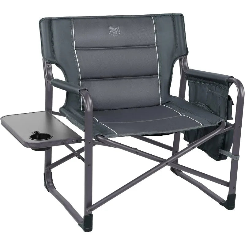 XXL Upgraded Oversized Directors Chairs with Foldable Side Table, Detachable Side Pocket, Heavy Duty Folding Camping Chair up