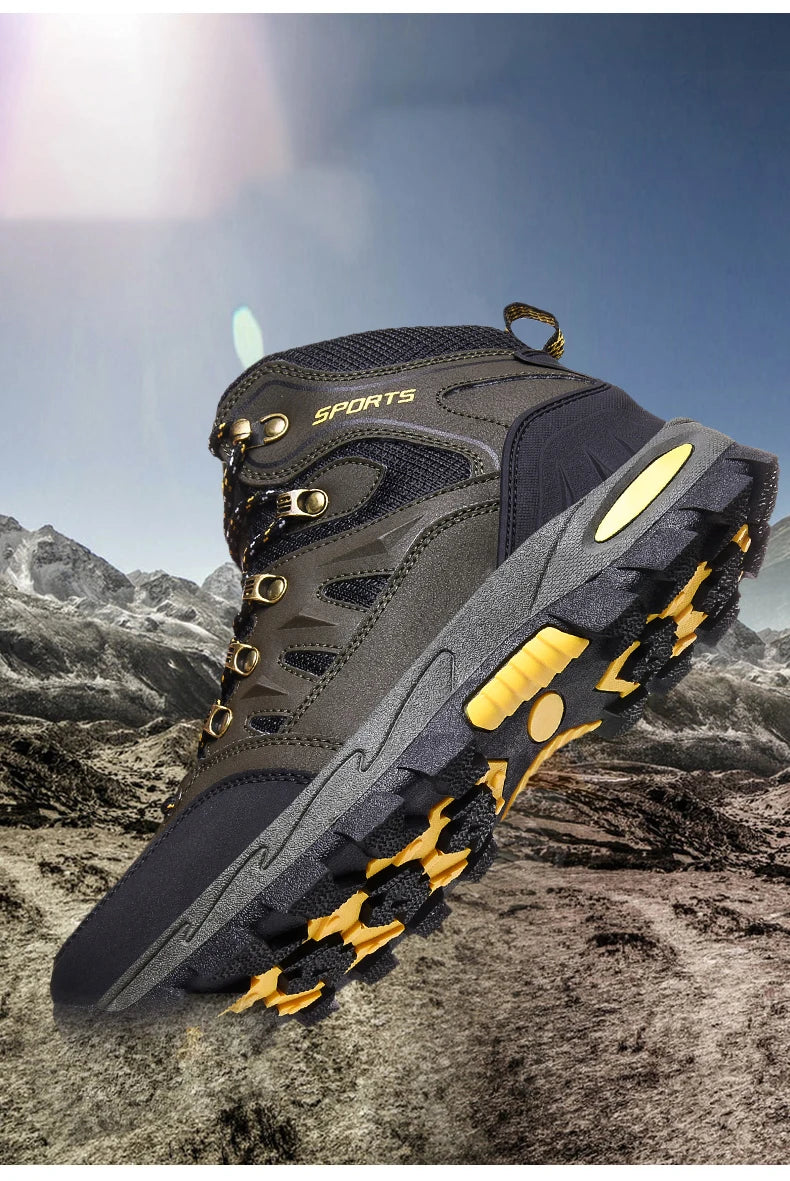 New Men's Hiking Shoes women Mountain Climbing Sneaker Wear-resistant Trekking Walking Sneakers winter plush Fashion Couple Shoe