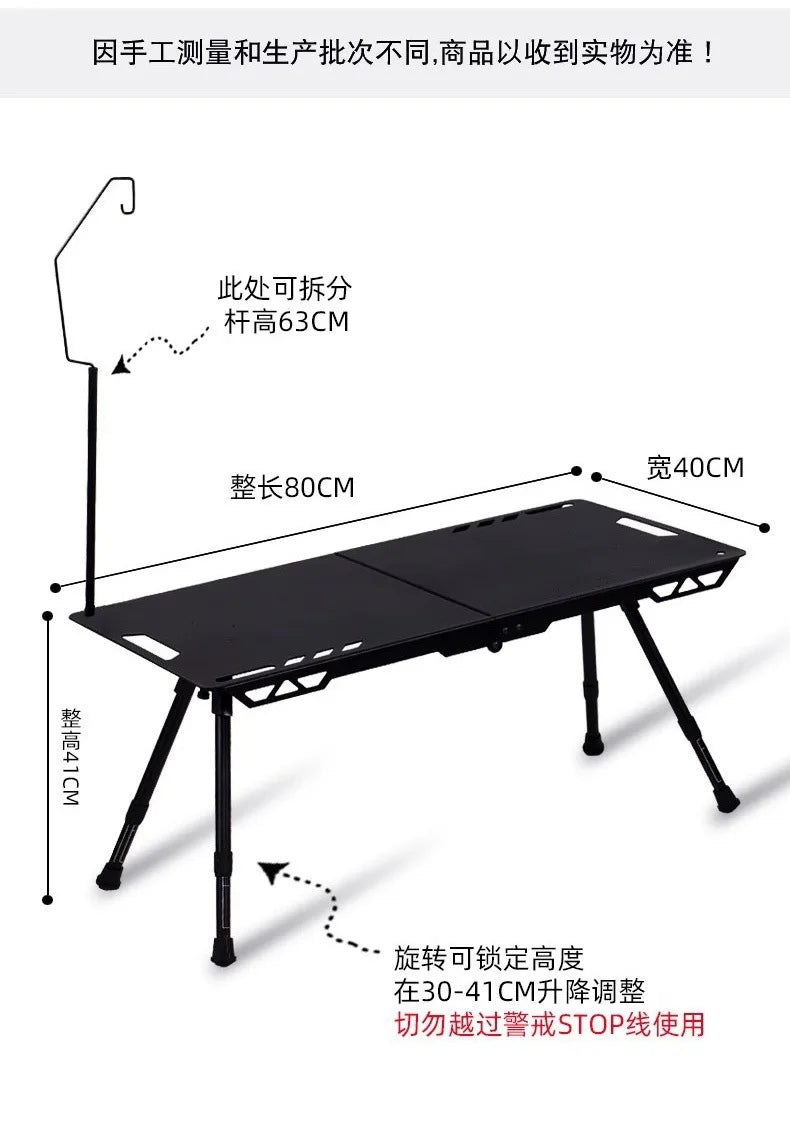 Aluminum Alloy Portable Folding Table, Ultra-Light, Camping, Tactical, Small, IGT, Outdoor