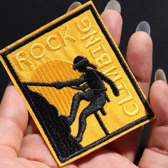 Extreme Sports ROCK CLIMBING Size:7.5*5.5CM Patches Applique Iron On Clothes Rock climbing Badges Clothing accessories