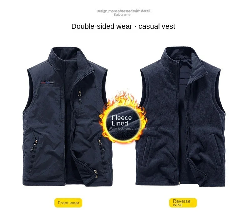 Work Vest Men Photography Clothing MAN Tactical Jackets Winter Motorcyclist Mountaineering Men's Sleeveless Coat