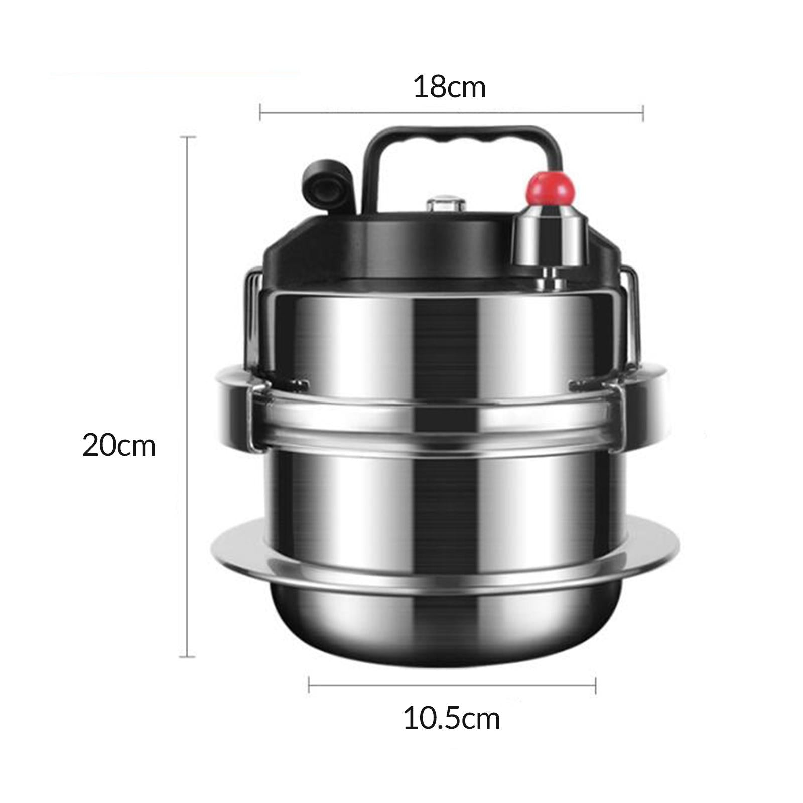 1.6L Mini Pressure Cooker Cooking Pot Camping Pressure Canners Rice Cooker Stainless Steel Cookware for Kitchen Outdoor Camping