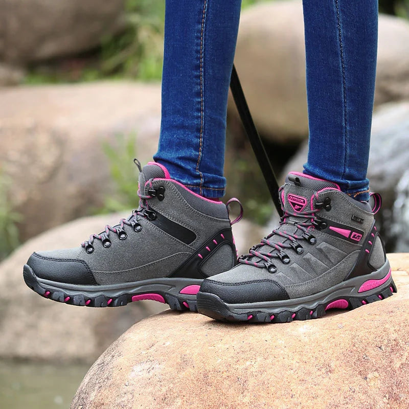 2023 Women Boots Waterproof Winter Shoes Hiking Shoes Women High gang Shoes Non-slip Sneakers Shoes For Adult Work Shoes Mujer