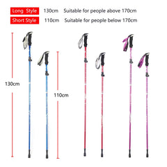 5-Section Outdoor Fold Trekking Pole Camping Portable Walking Hiking Stick For Nordic Elderly Telescopic Club Easy Put Into Bag