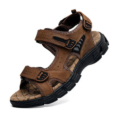 Genuine Leather Men's Sandals Summer Leisure Men Shoes High Quality Soft Casual Sandals for Men Beach Hiking Men's Shoes Size 46