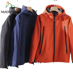 NUONEKO Winter Mens Waterproof Soft Shell Jackets Outdoor Sports Warm Fleece Windproof Camping Hiking Men Windbreaker Coats JM44