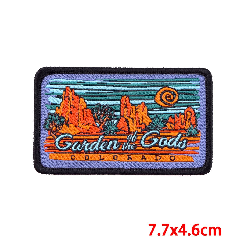 Outdoor Travel Patch Mountain Patches On Clothes Sew On Patches For Clothing Applique On Fabric Nature Adventure Badges Stickers