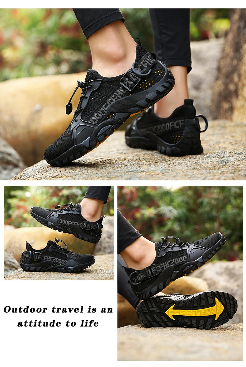 2023 Summer Men Women Trekking Hiking Shoes Summer Mesh Breathable Men Sneakers Outdoor Trail Climbing Sports Shoes Size 36-47