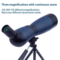 25-75x70 Zoom Spotting Scope HD Monocular High Magnification Waterproof Telescope W/Table Tripod For Birding Hunting Traveling