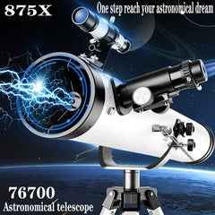 76700 Professional Astronomical Telescope 875x Kids Adults Reflector Spotting Scope Monocular 114mm Camping Equipment Kids Gifts