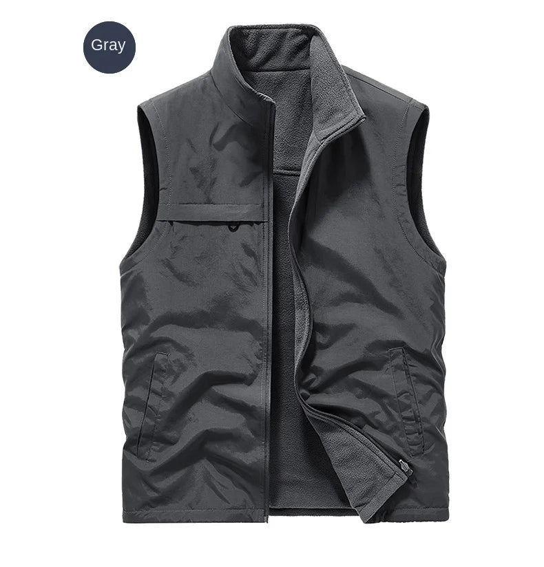 Camping Vest Zip Multi-pocket Tactical Jackets Men's Winter Jackets Mesh Sleeveless Jacket Work Climbing Hunting Man Denim Coat