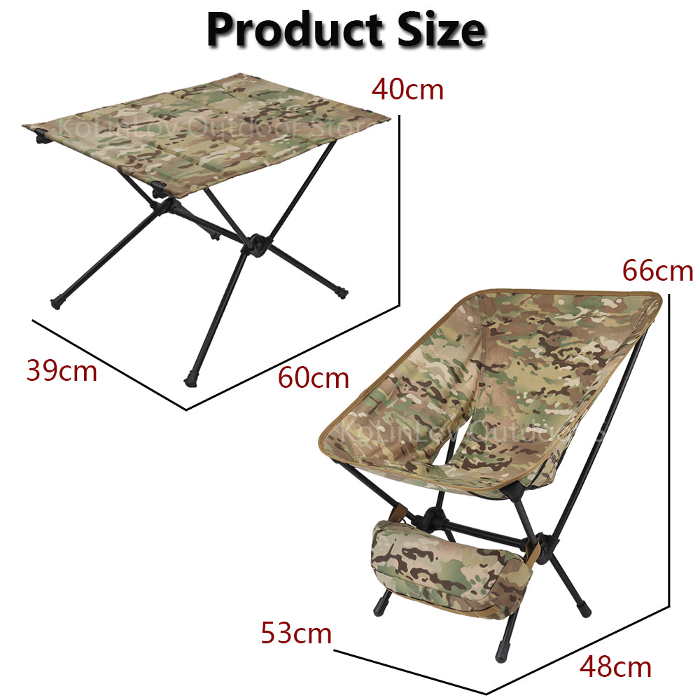 Tactical Outdoor Camping Fishing Folding Moon Chair Travel Hiking Picnic Barbecue Folding Table Military Hunting Portable Stool