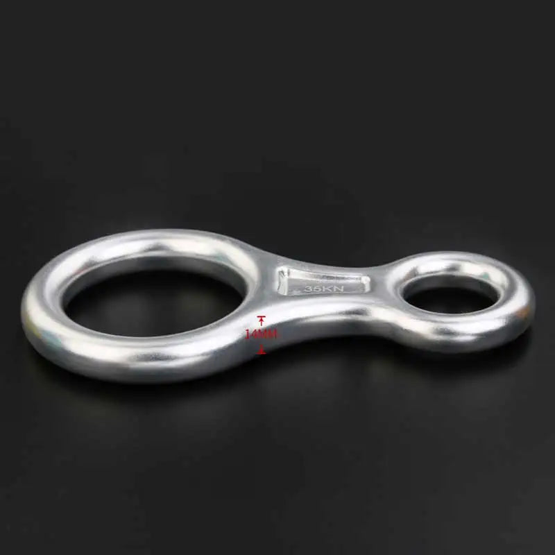 35KN Rock Climbing Carabiner Figure 8 Rappelling Rope Descender Aluminum Figure Belay Device Abseiling Downhill Equipment