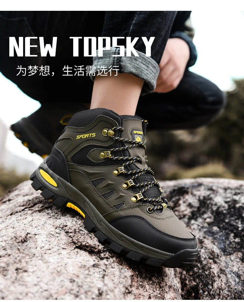 New Men's Hiking Shoes women Mountain Climbing Sneaker Wear-resistant Trekking Walking Sneakers winter plush Fashion Couple Shoe