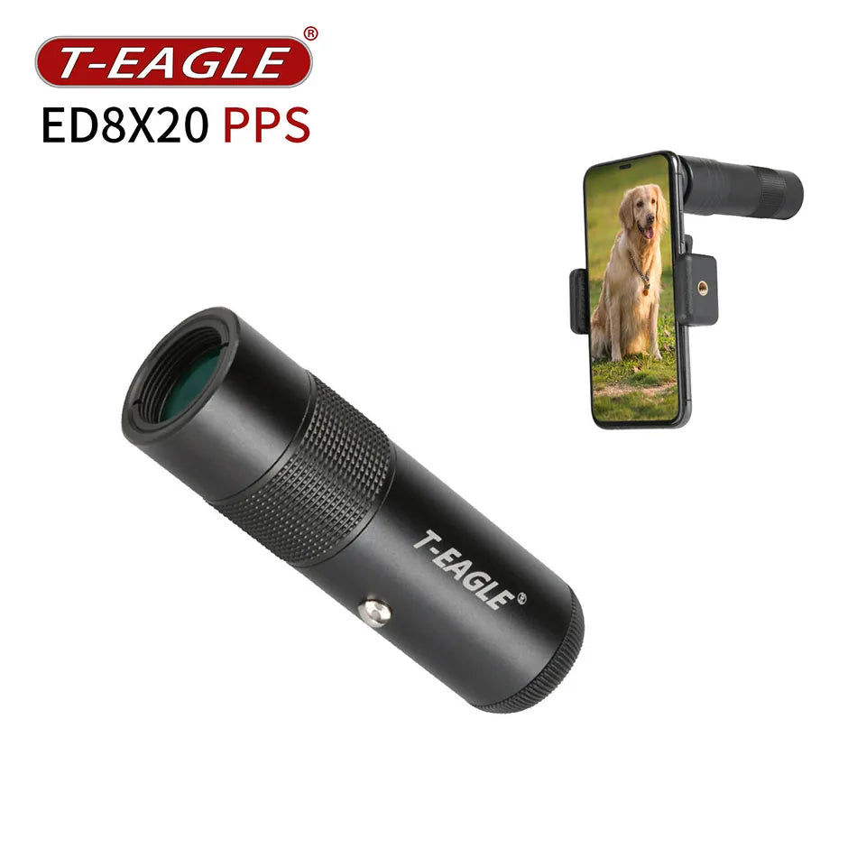 T-Eagle ED 8X20 Monocular Telescope Waterproof Mini Portable Spotting Scope High Definition Adjustable Focal For Bird Watching