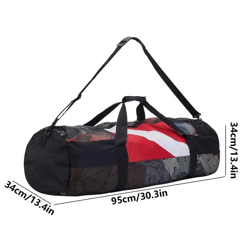 Diving Mesh Bag Nylon Snorkeling Equipment Fins Storage Carrying Tote Outdoor Beach Travel Swimming Organizing Pouch