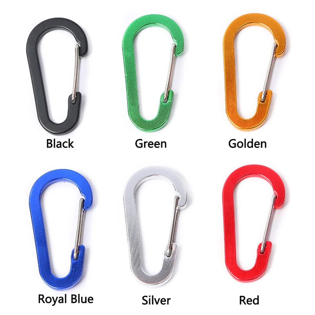 6pcs Carabiner Clip Aluminum Alloy Keychain Lock Buckle Snap D-Ring Clip Outdoor Backpack Camping Multi Tool Fishing Hiking Hook