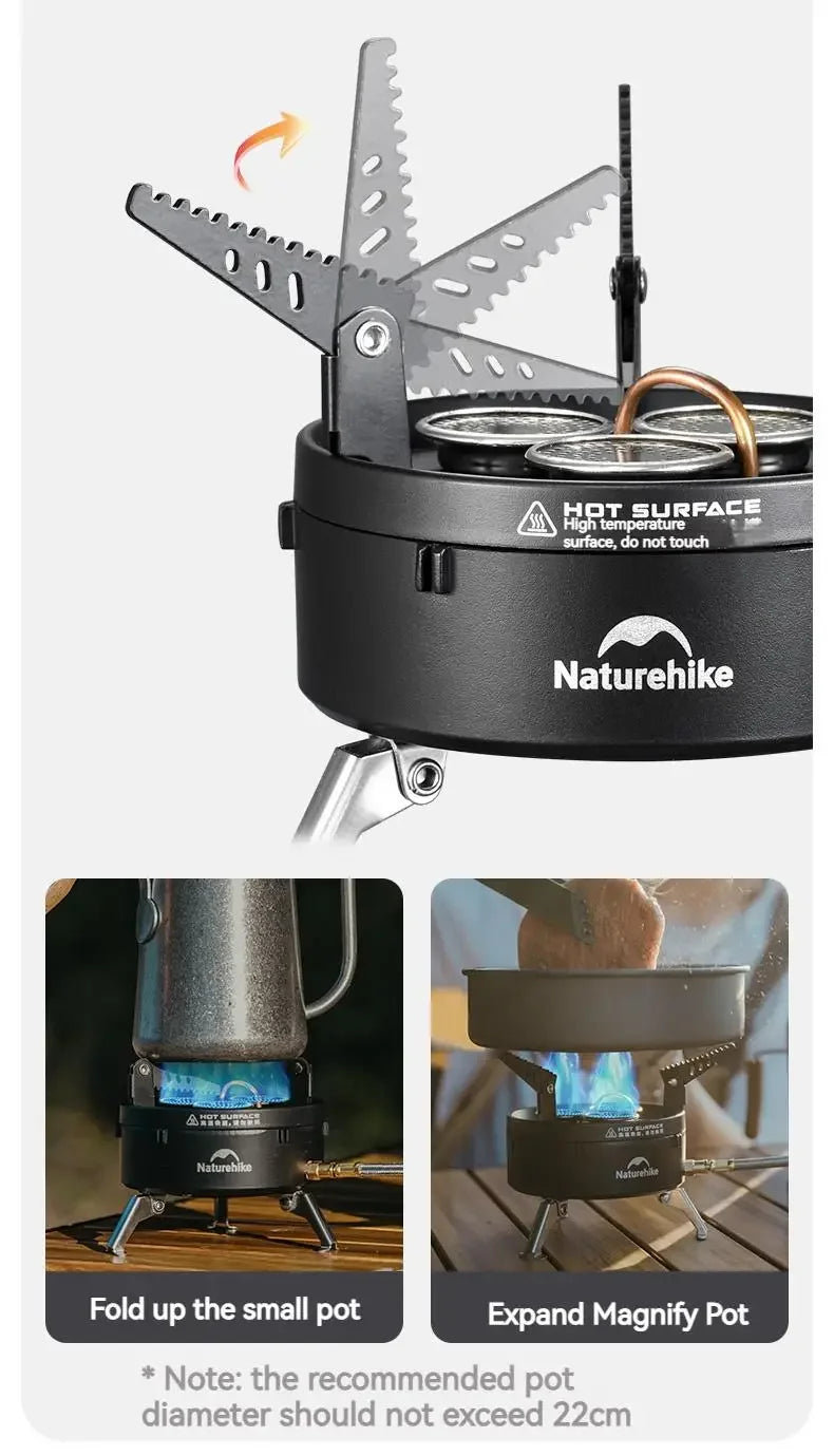 Naturehike Dark Star Gas Stove Three Burner Burner IGT Table Stove Top 3300W Outdoor Camping Picnic Electric-ignite Adjustable