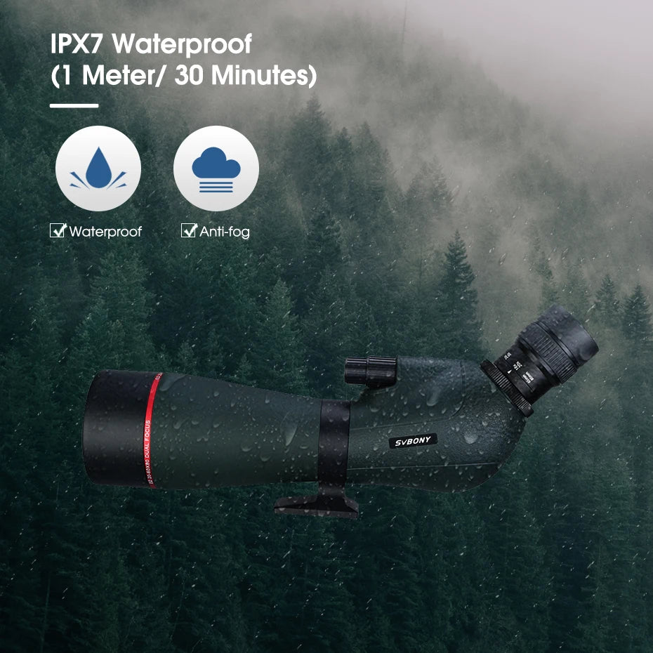 SVBONY Telescope SV406/SV406P ED Spotting Scope 20-60x80/25-75X100/16-48X65 Dual Focus IPX7 Waterproof for BirdWatching Archery